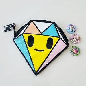 Tokidoki Diamante Coin Purse + Pins